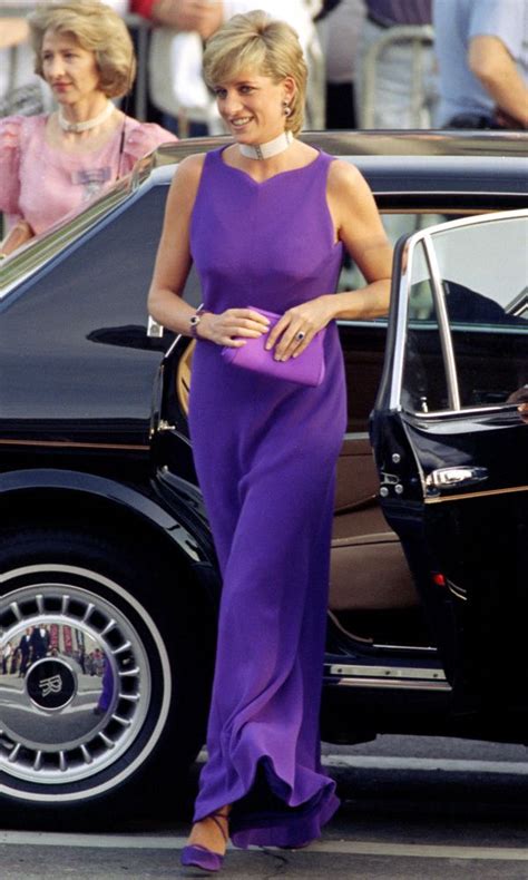 diana purple versace dress|princess diana Versace poster.